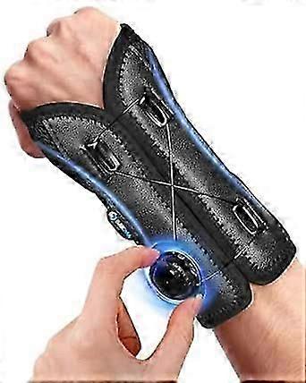 Wrist support with metal splint, wrist bandage with adjustable button, breathable wrist brace for carpal tunnel syndrome, arthritis, tendonitis, left
