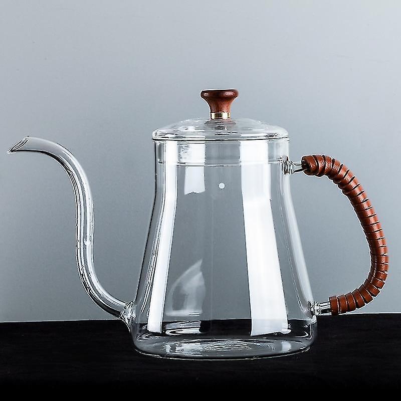 Coffee Servers Tea Pots Heat Resistant Glass Coffee Kettle Drip Coffee Pot Hand Long Mouthed Pot Coffee Maker Home Teapot