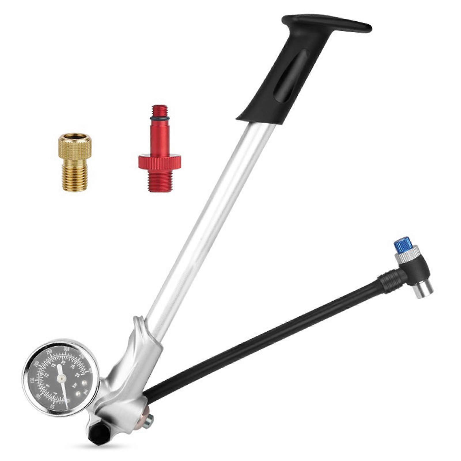 Professional Suspension Fork Inflator 400psi High Pressure Pumps Air Gauges Equipped Rotatable Double Valves Inflation Tool Multicolor