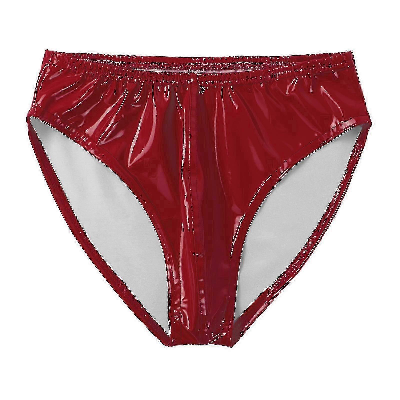 Miesten klubialusvaatteet, joissa on märkä ilme ja kiiltonahkahousut