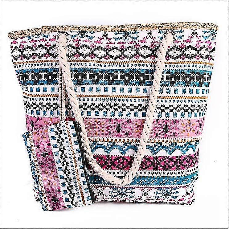 حقيبة شاطئ كبيرة ، حقيبة شاطئ حقيبة المتسوق النسائية حقيبة الصيف حقيبة الكتف قماش كيب