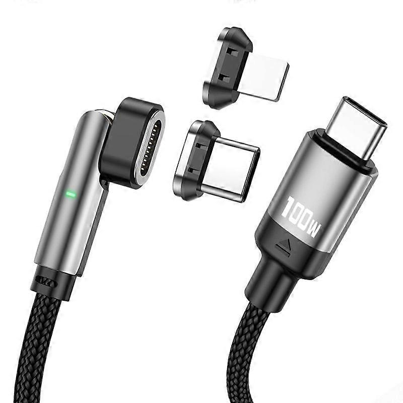 Magnetic Type-C / 8 Pin Fast Charging Data Cable, Length: 1m