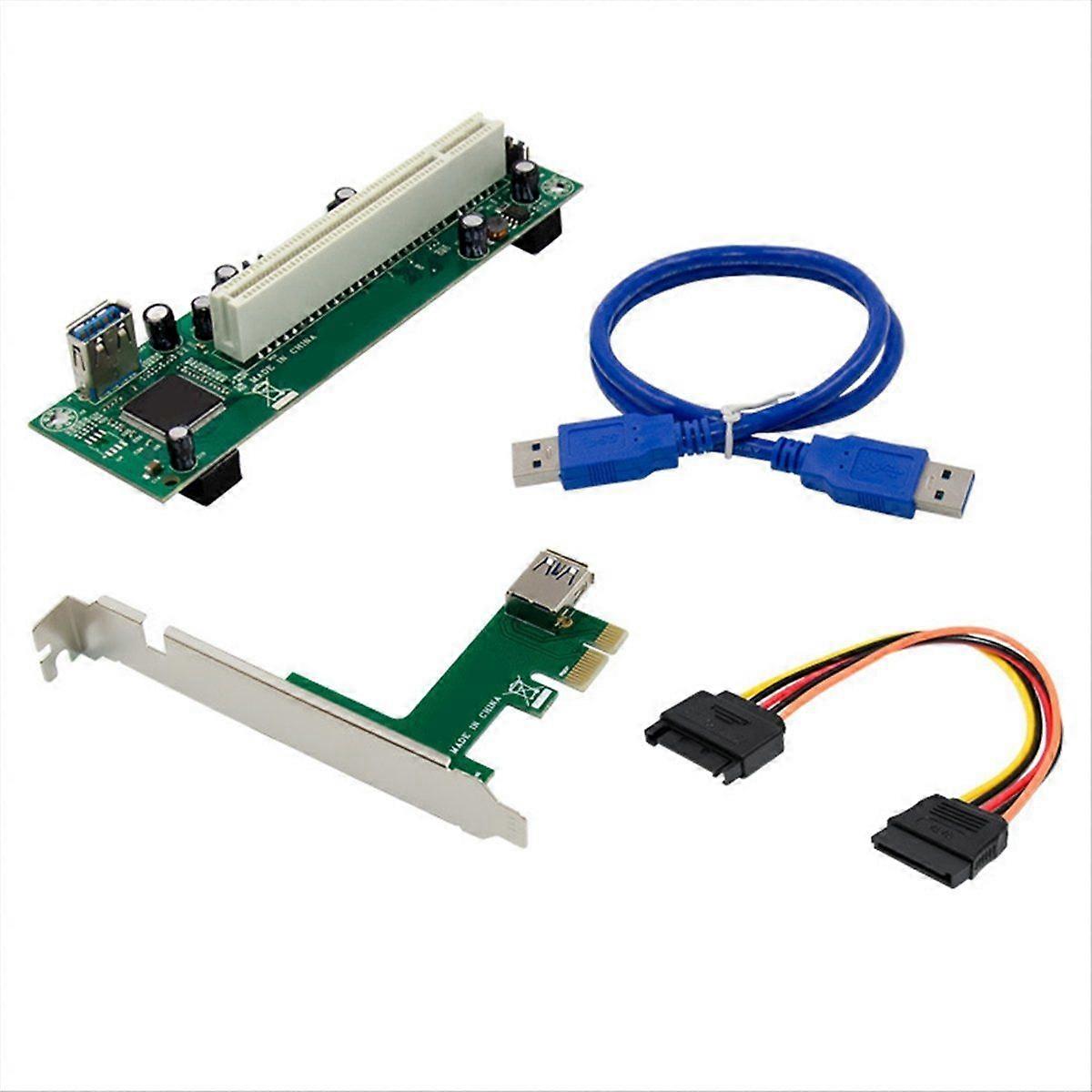ST45 PCIe X1 to PCI Adapter Expansion Card Desktop PCIe to PCI Converter with USB 3.0 Ports High-Sp