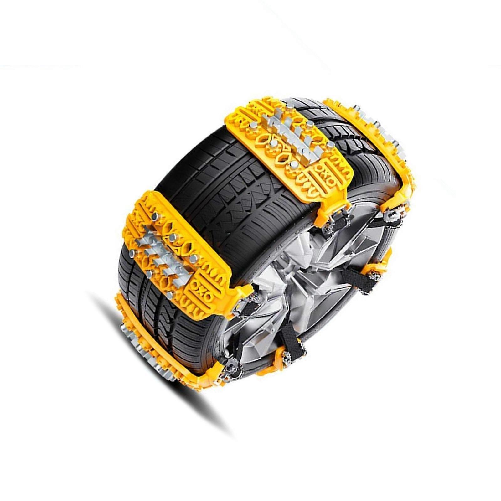 Multiple Vehicle Winter Tire Fetters 6PCS Set Accommodates 165 275mm Tires Not Slip Pattern  30℃ Durability Multicolor