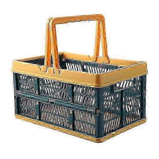 Portable Folding Handle Food Storage Basket Picnic Desktop Organizer Container