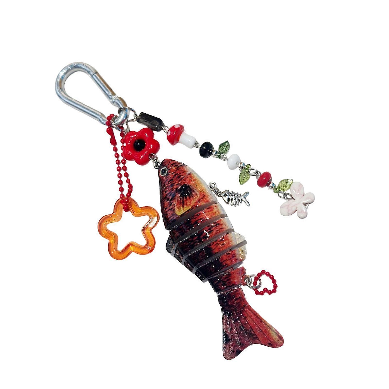 Lightweight Fish Keychain Trendy Bag Charm Key Holder Compact Design Suitable for Casual Formal Occasions  Red