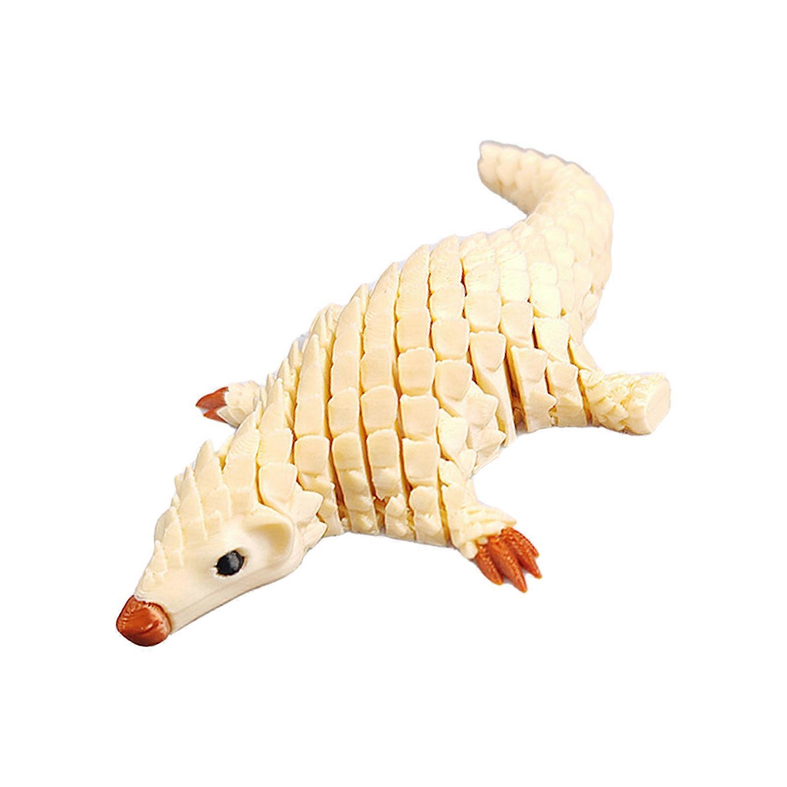 Flexible Joints Articulated Pangolin Fidgety Toy Desktop Decors 3D Printed Pangolin,Realistic Hairless Pangolin Statue  Skin Color