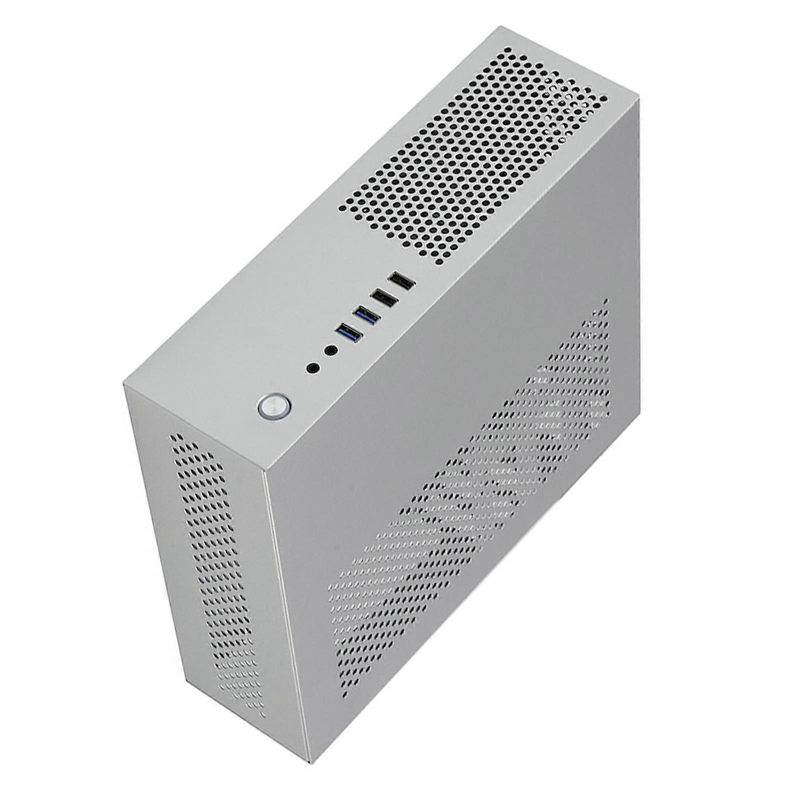 Innovative A10 Mini PC Box Case 7.3L MATX Chassis HTPC Case Support High Airflows for Intensive Desktop Applications  Silver