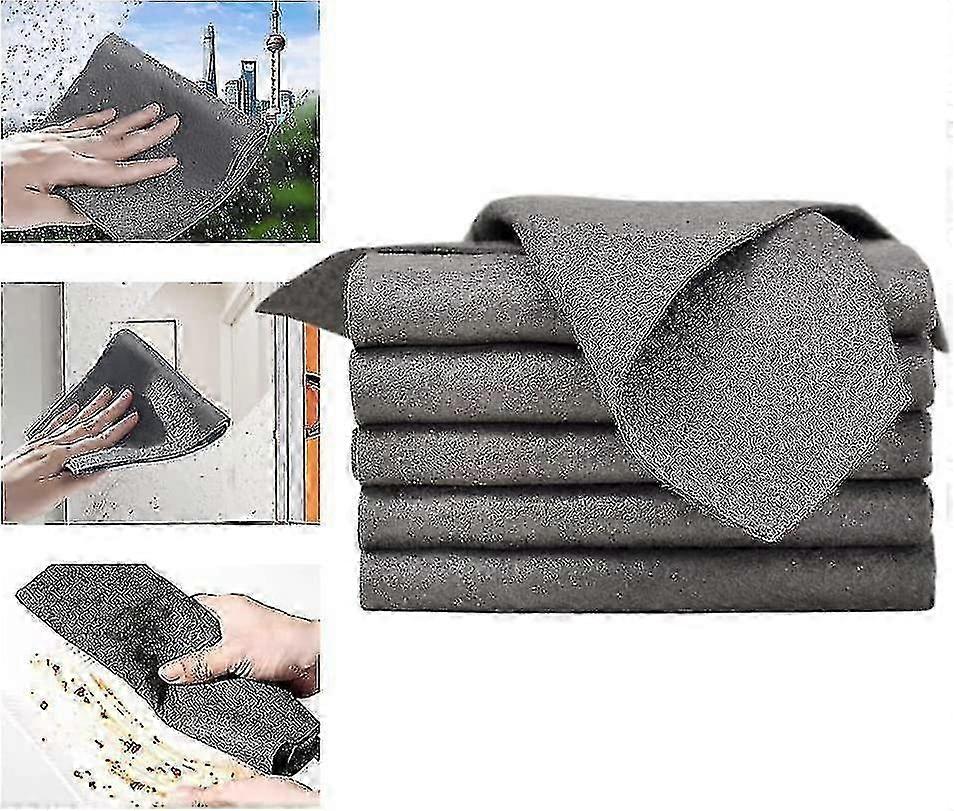 Magic Cleaning Cloth 5-Pack, Large Microfiber Cloths for Windows and Mirrors