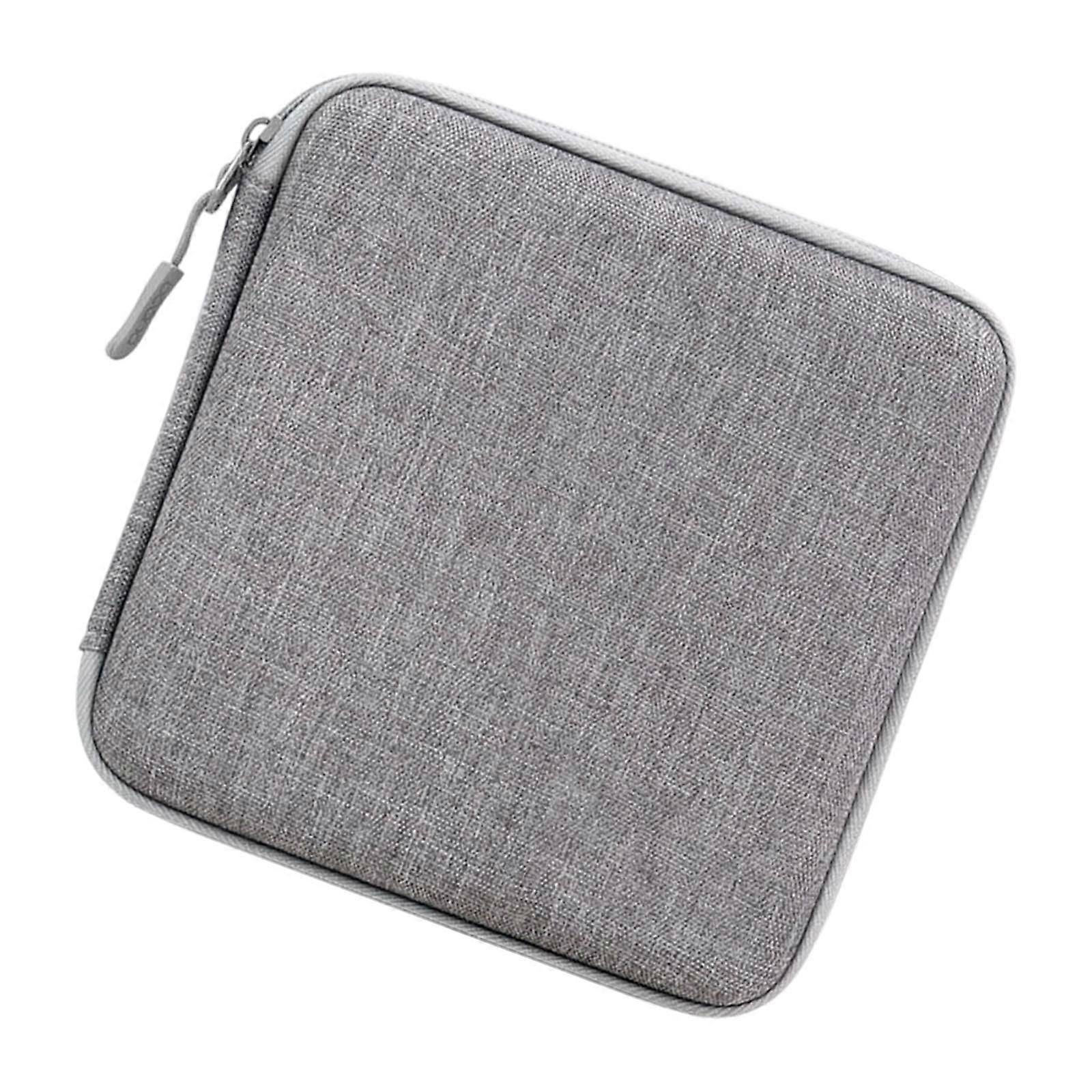 Portable Disc Storage Case Protective Scratch Resistant Lining Strong Zippers Fabric Organizers for 32 Discs  Gray