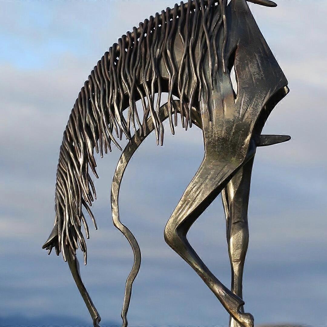 Sculpture Modern Statue Rustic Metal Art Men Gift Home Outdoor Yard Lawn Decoration Kiss Horse �ߧ�ӧ�ԧ�էߧڧ� ��ܧ�ѧ�֧ߧڧ� Gifts