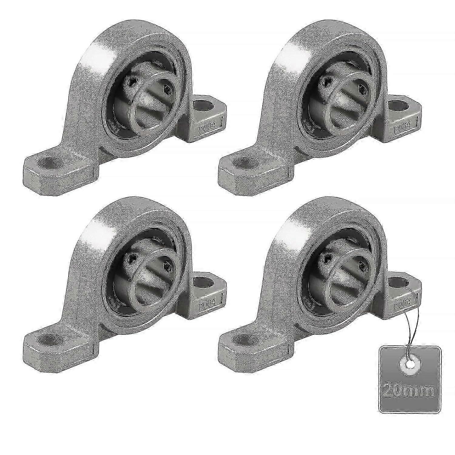 LINJOU 4 Pieces Pillow Block Bearings, Ball Bearings, with Solid Cast Iron Base (Size : 20mm) f54