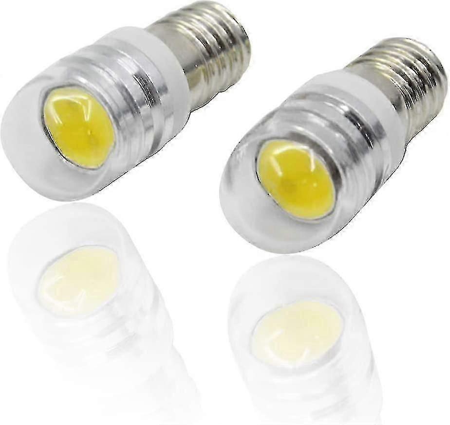4pcs 12V E10 Base Socket LED Bulb, 1.5W COB Upgrade Light for Headlights Flashlights, 3000K Warm White