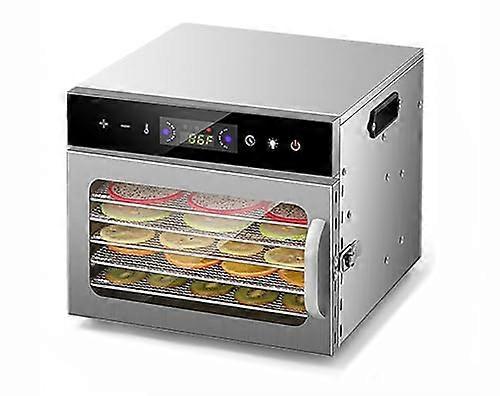 Stainless Steel Food Dehydrator with 6 Large Trays, Adjustable Temp and Timer for Jerky, Fruits and Vegetables