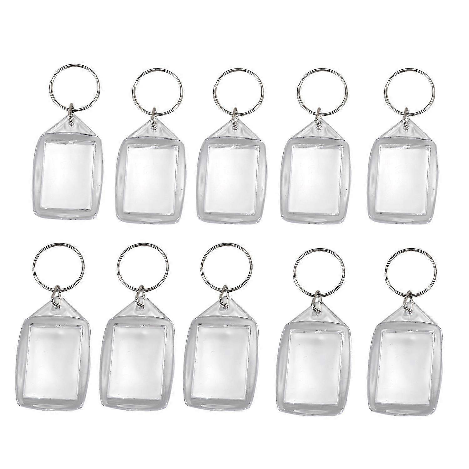 Clear Acrylic Keyrings for Passport Photos 10pc Blank Keychain Keyfob