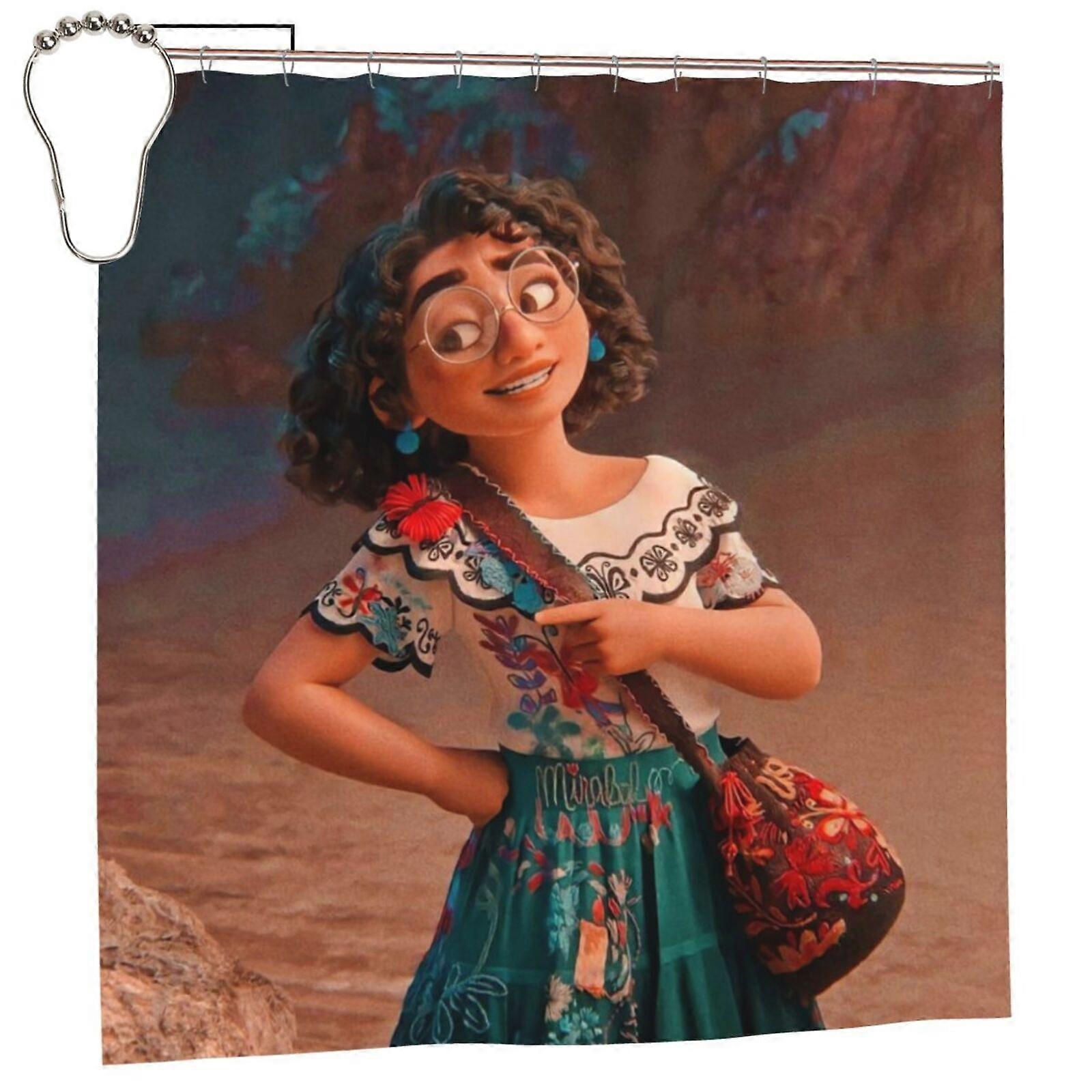 Encanto Shower Curtain 72x72in Waterproof, Mildew Resistant, Privacy Blocking, Patchwork Art Print, One Size