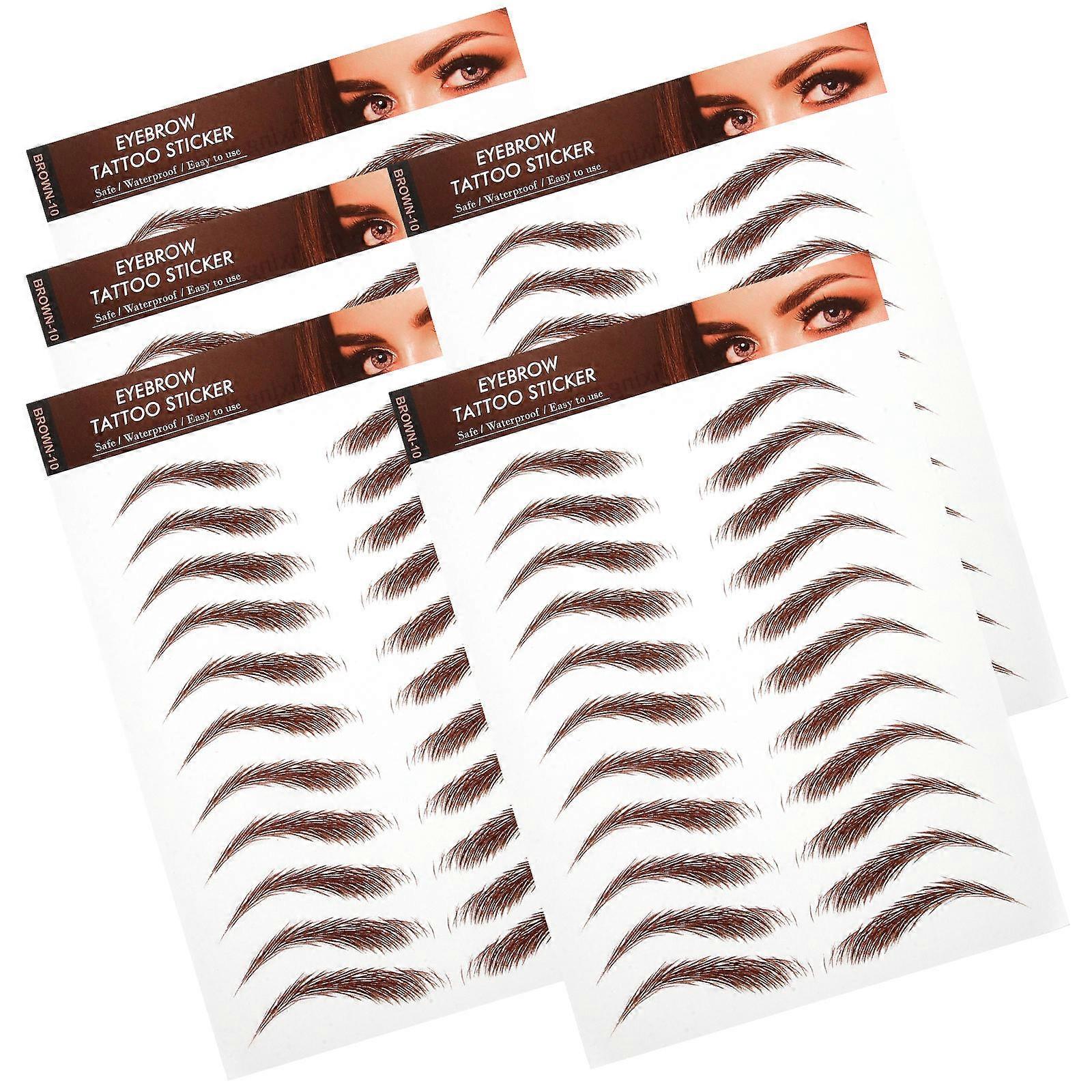 Eyebrow Stickers Brown Durable for Grooming 5 Sheets Eyebrow Simulation