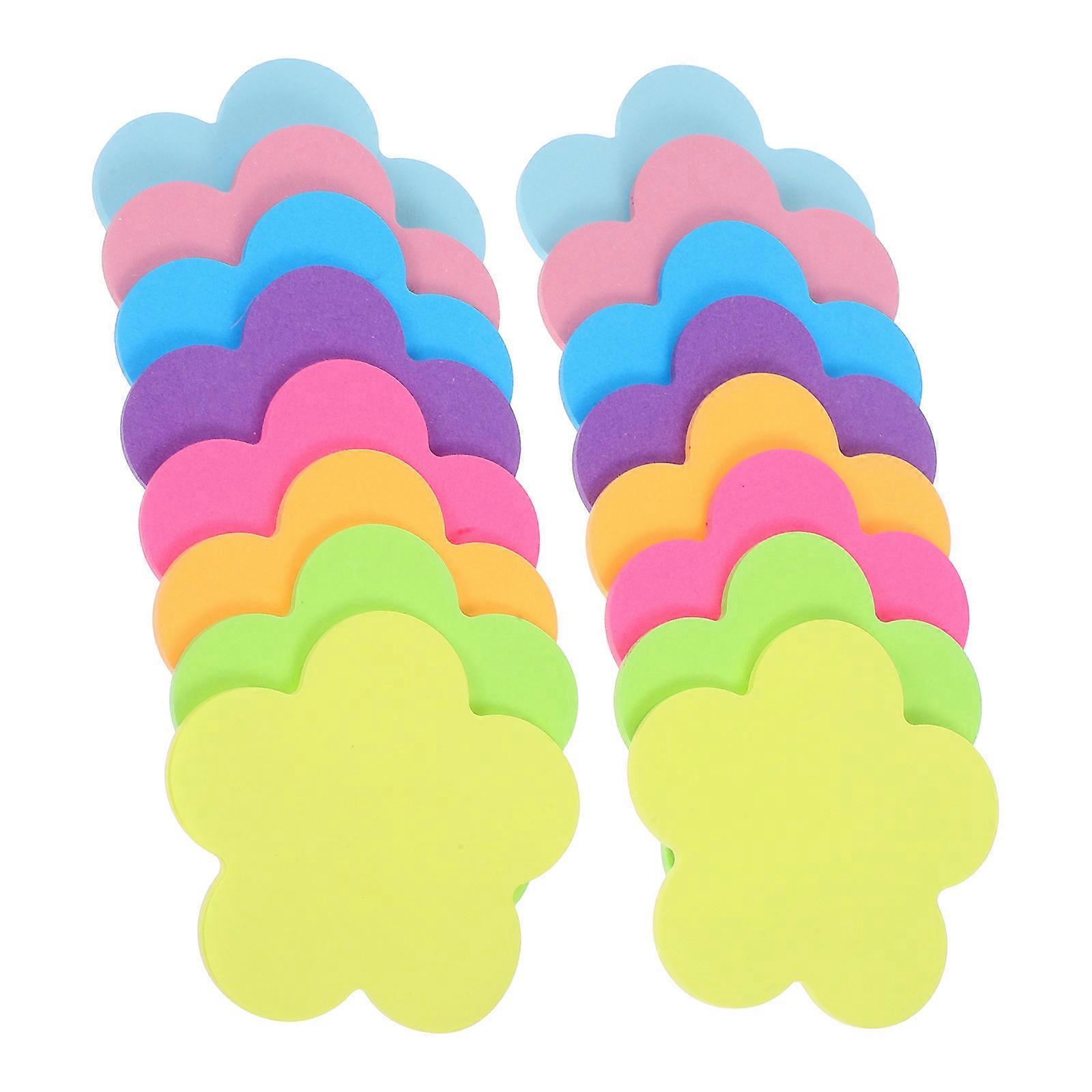 Fluorescent Memo Pads Leave Messages Plum Blossom Shape Home Users 7.00X7.00X0.30CM