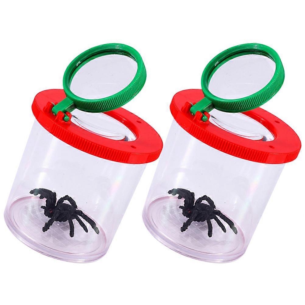 2 Pcs Insect Observation Cup Magnifying Lens Magnifying Glasses Student Use Child