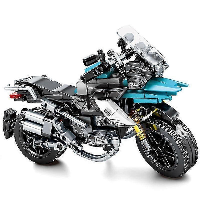 701108 Technology Assembled Cool Motorcycle Model with Base Children's Toy Boy Gift