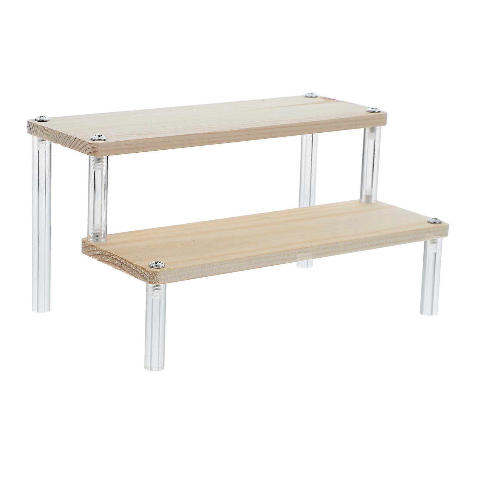 2Pcs Acrylic Display Shelf Organizer for Perfume and Makeup Tiered Stand