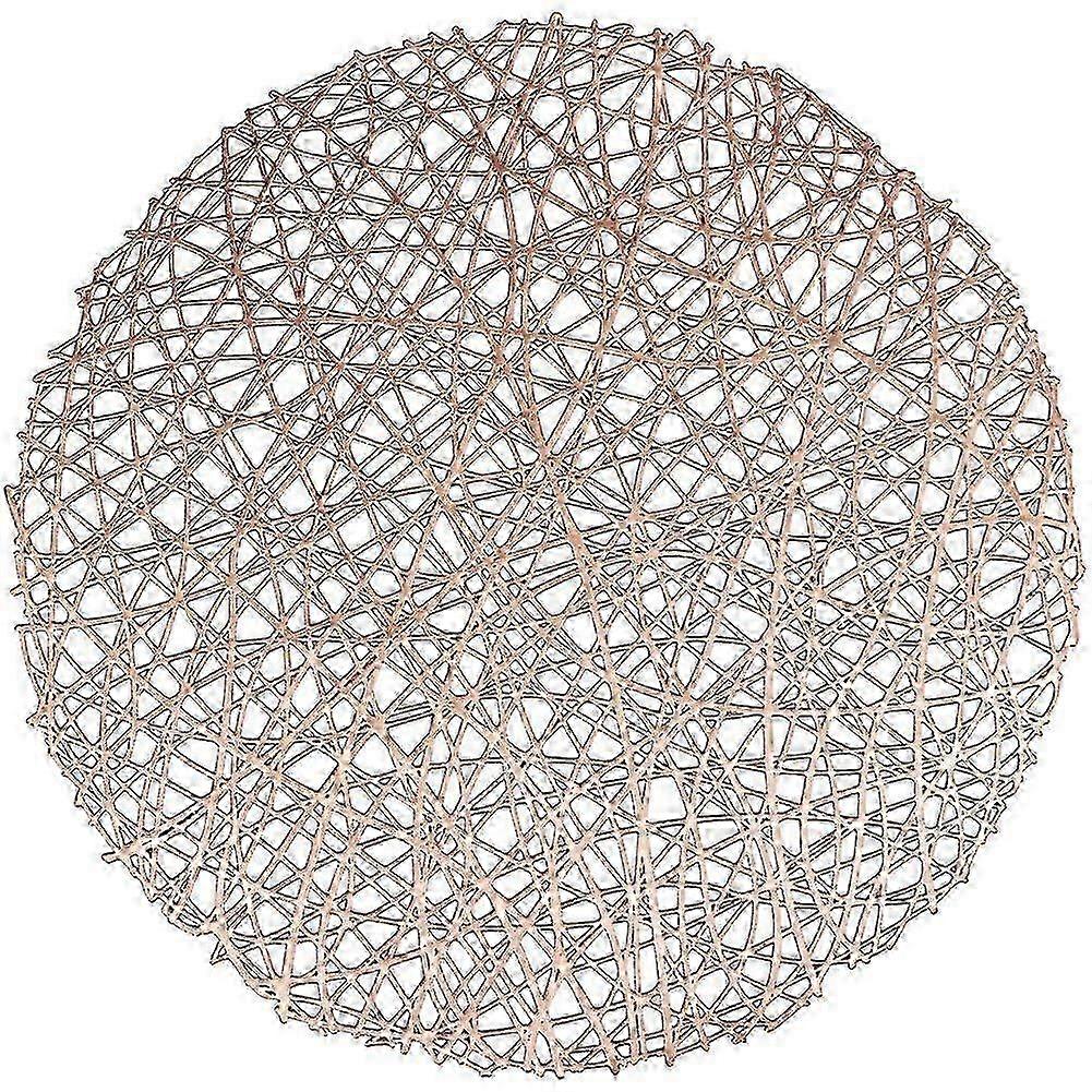 Rose gold round placemats dinner table table set 6 metallic hollow line apartment table mats mops 25-26S