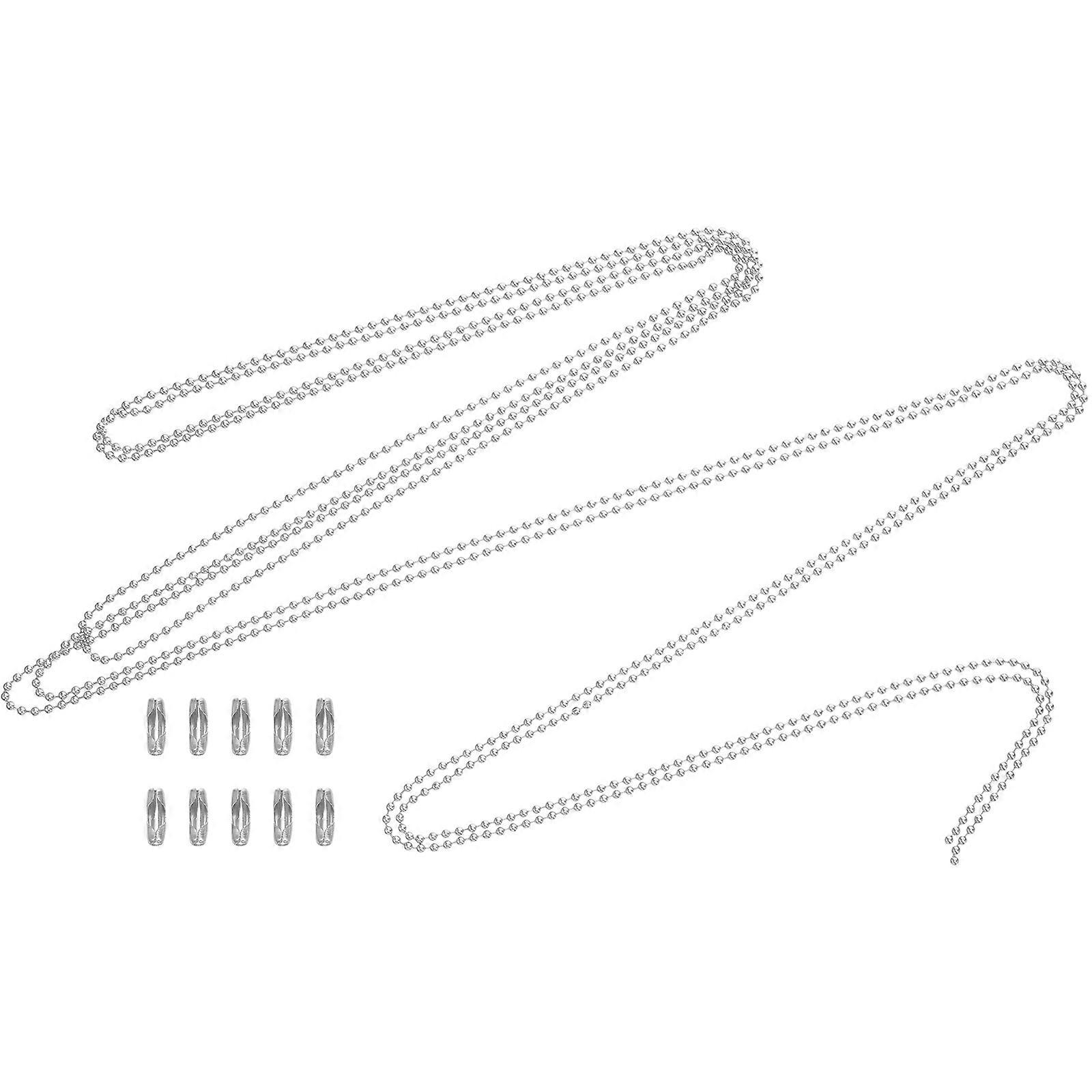 DIY Adjustable Stainless Steel Ball Chain for Jewelry Accessories with 10 Connectors 3 Meters