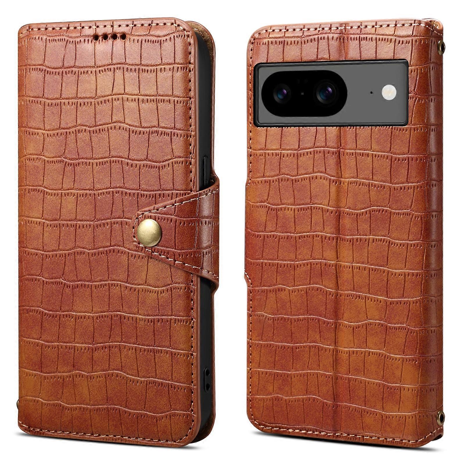 Denior Crocodile Texture Oil Edge Leather Phone Case