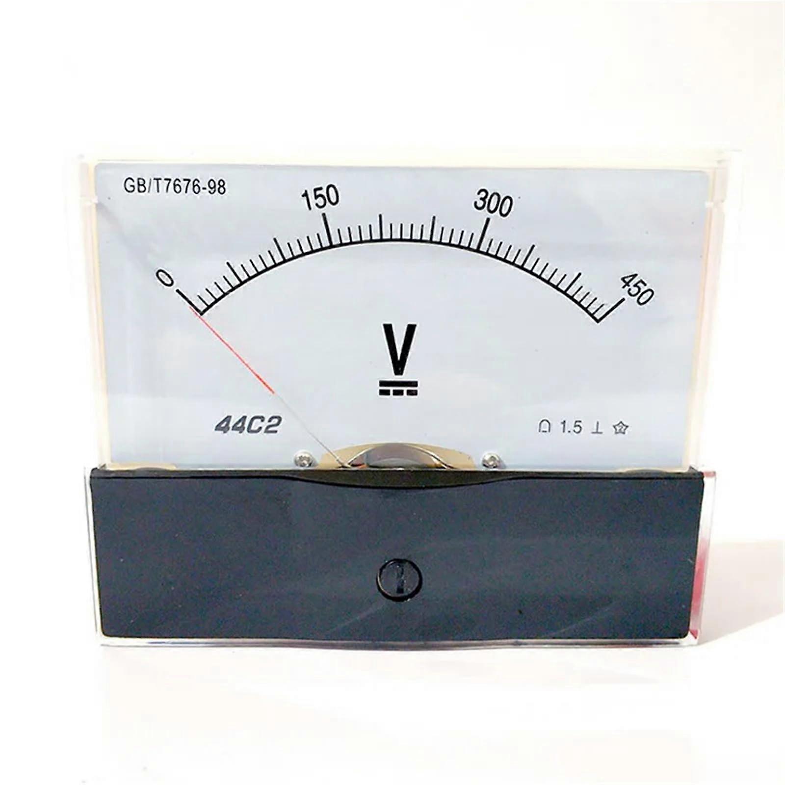 44c2 DC Panel Voltmeter Analog Pointer 150V Wide Range Easy Mount Instant Voltage Readout