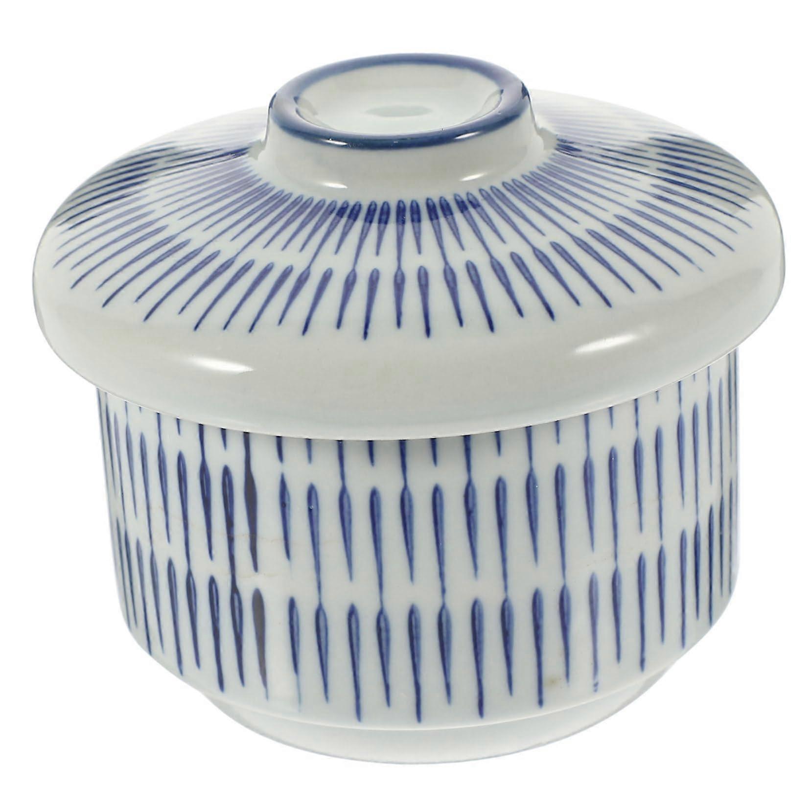 Japanese Ceramic Soup Bowl with Lid, HeatRetaining Single Serve Pot for Soup, Rice, Noodles