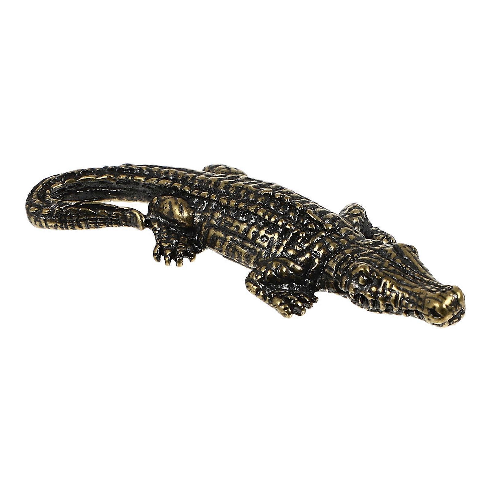 Brass Ornament Crocodile Shape for Home Decoration 3Pcs Table Accessory