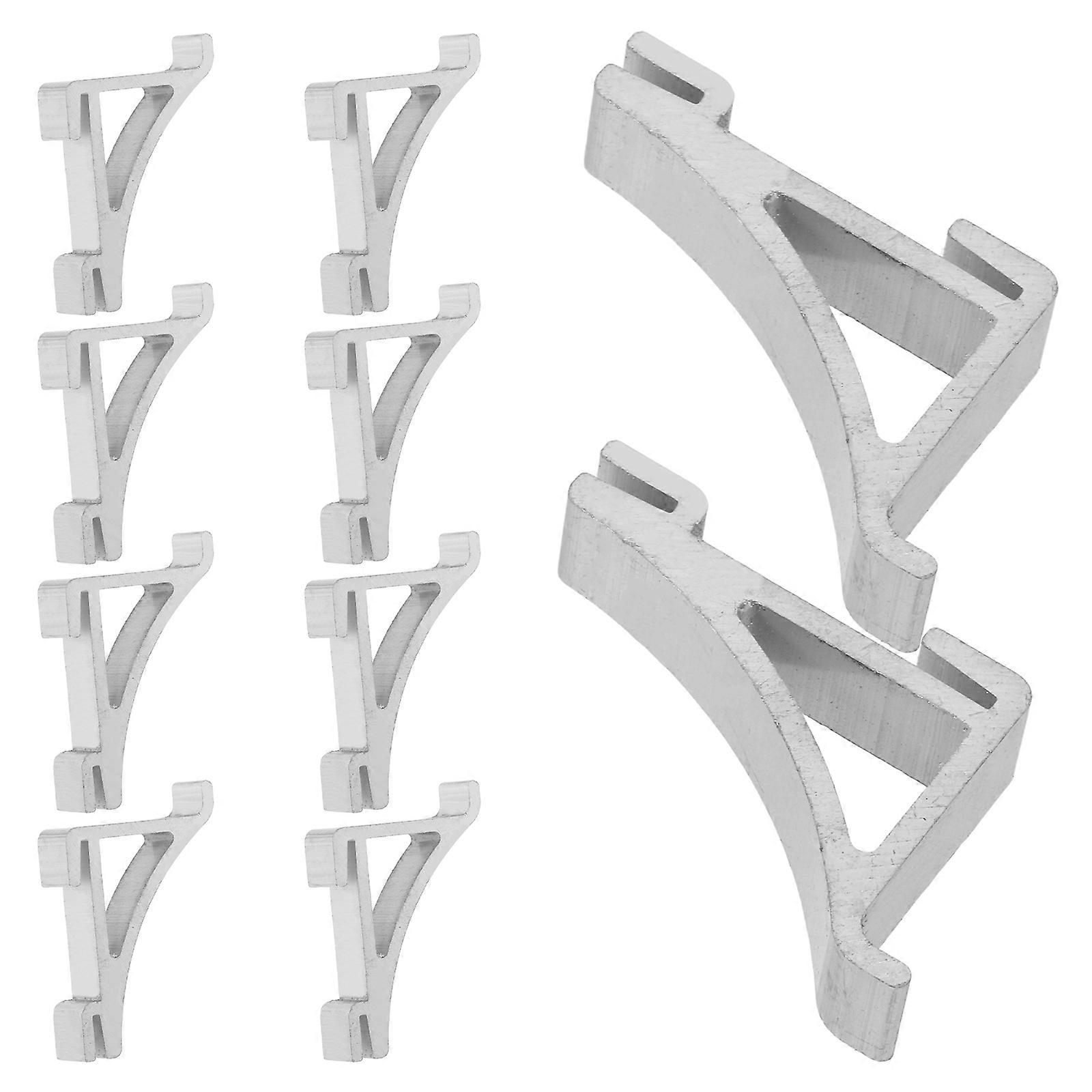 Silver Aluminium Shelf Clips Freezer Support Buckles for 10Pcs