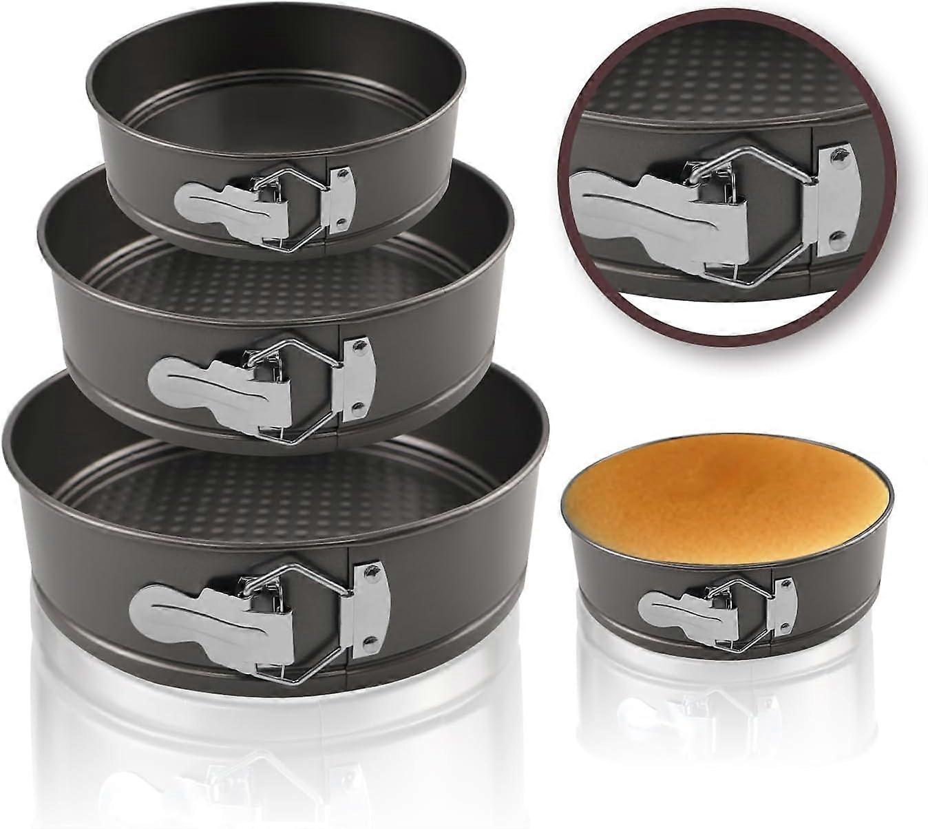 Springform Cake Pan Set 4 7 9 Inch Nonstick Cheesecake Pans Leakproof Removable Bottom