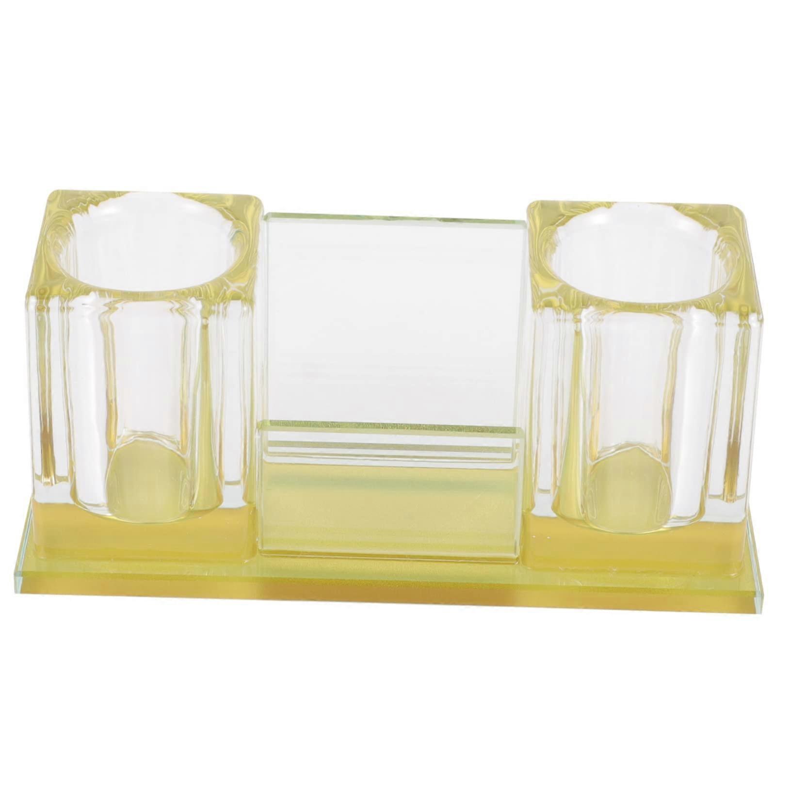 Crystal Microphone Stand Base 2-Slot Adjustable Mic Holder Sturdy Desktop Rack for Wireless Mics KTV Office Use