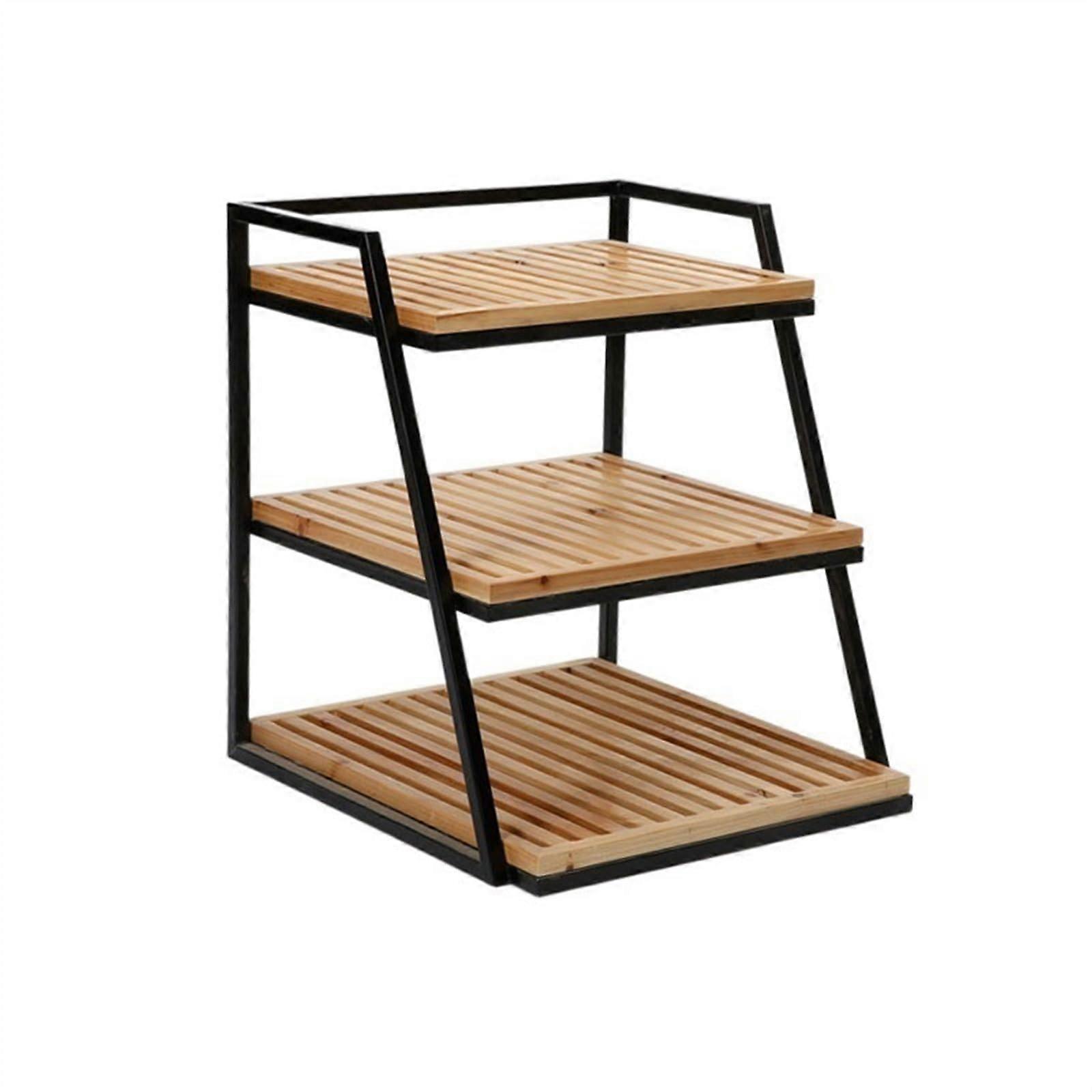 Wooden Three Tier Cake Stand with Large Capacity Cedar Dessert Display for Cupcakes and Pastries