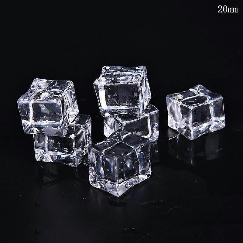 10Pcs/Pack Fake Artificial Acrylic Ice Cubes  Clear 2/2.5/3Cm Square,