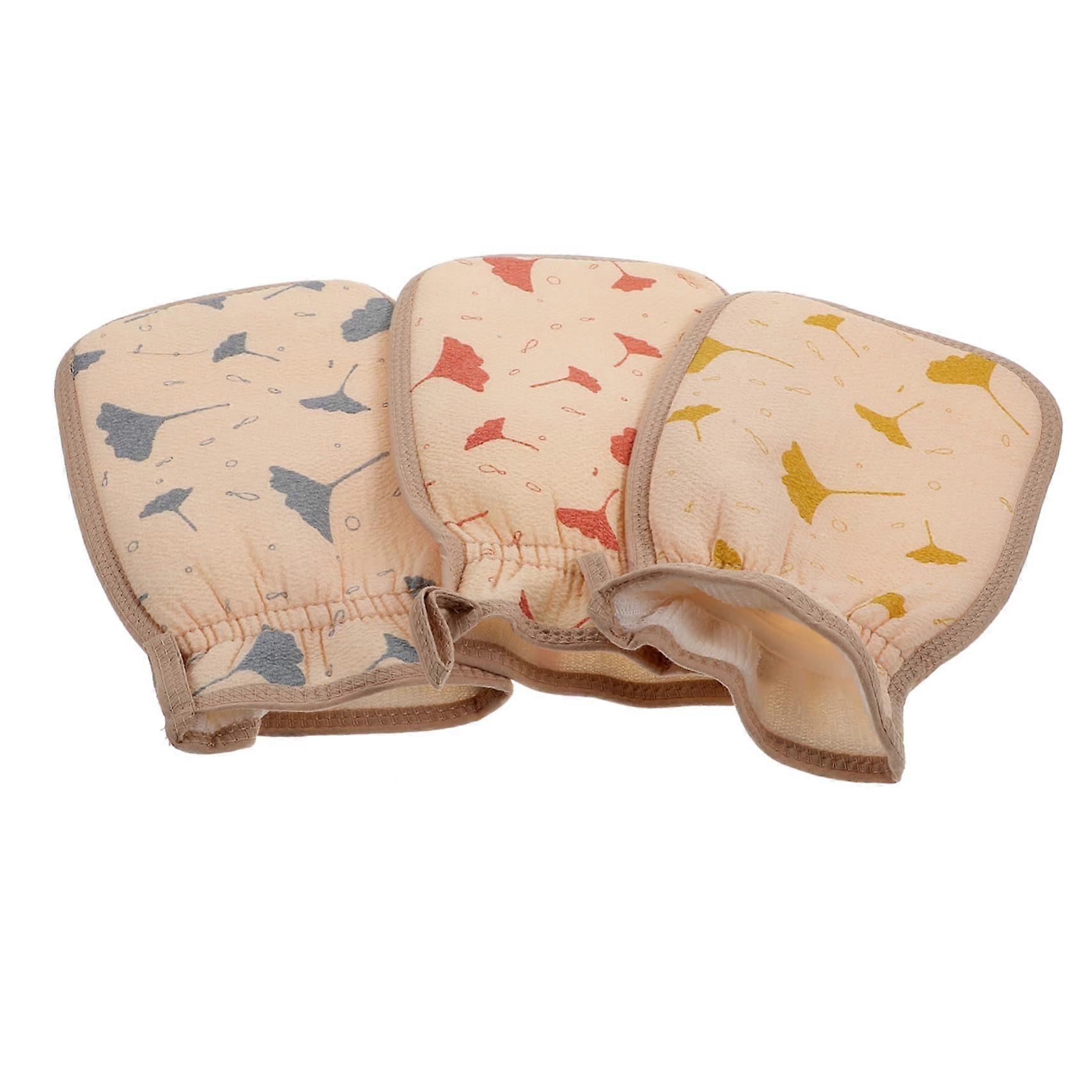 3pcs Exfoliating Bath Glove Set for Deep Cleansing Body and Back with Rich Foaming Scrub Towel