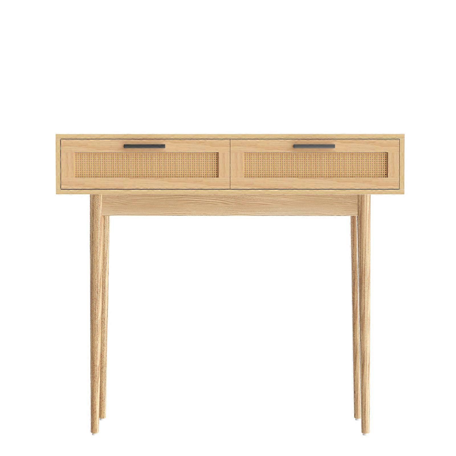 Artiss Console Table 2 Rattan Drawers Tables