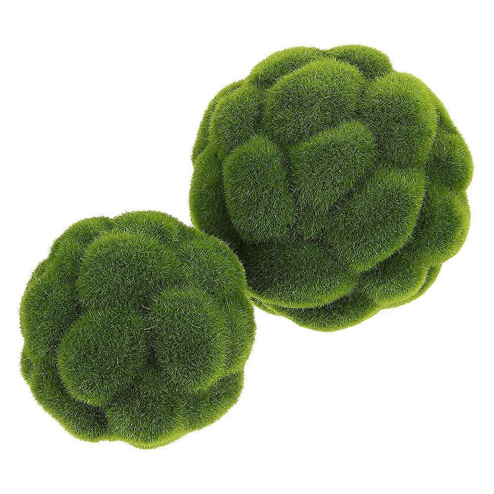 Artificial Moss Sphere for Decorating 2Pcs Green Plastic Decorative balls