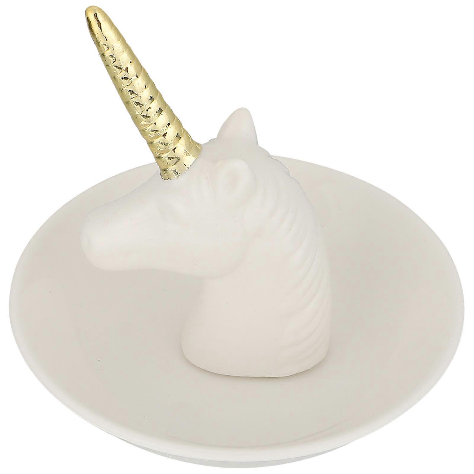 Ceramic Unicorn Jewelry Dish for Necklaces 1Pcs Multi-Functional Tray
