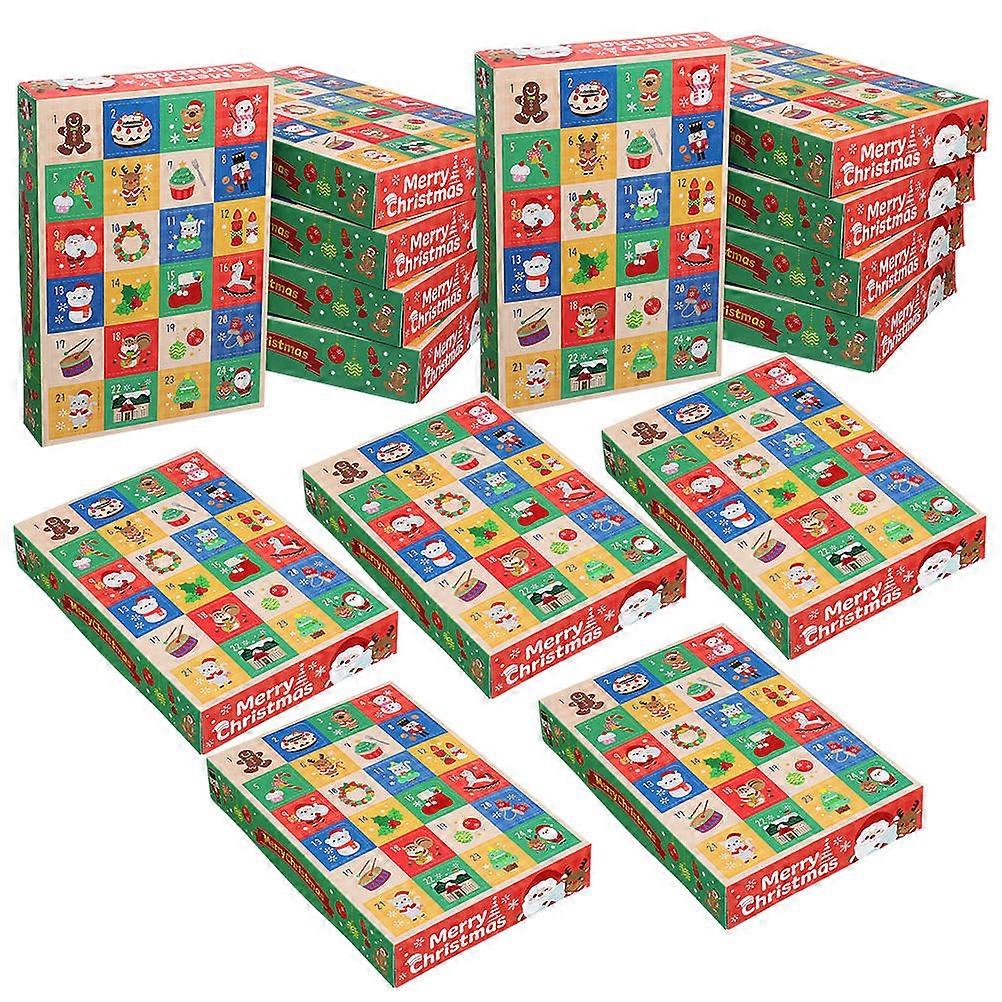 Christmas Advent Calendar Box for Candy Storage 15Pcs Paper Holiday Countdown Boxes