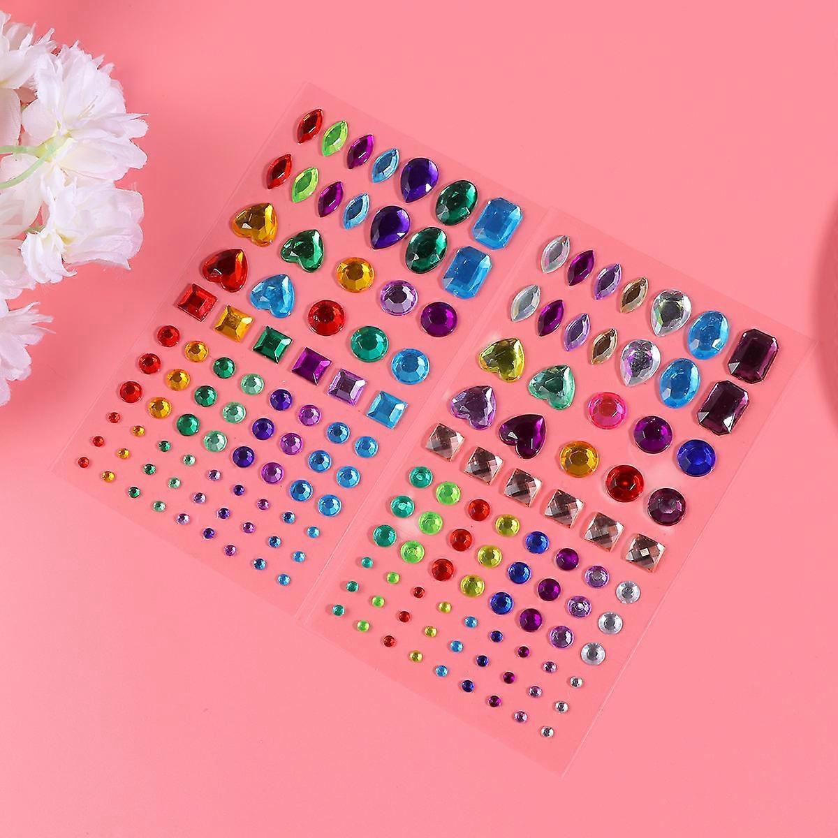 Acrylic Rhinestone Sticker 4 Sheets for Decorating Crafts and DIY Projects
