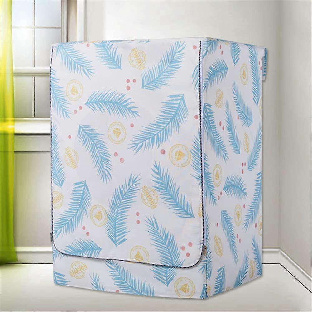 Waterproof Washing Machine Cover Front Load, Dustproof Washer Dryer Protector with Zipper, M Fine Leaf