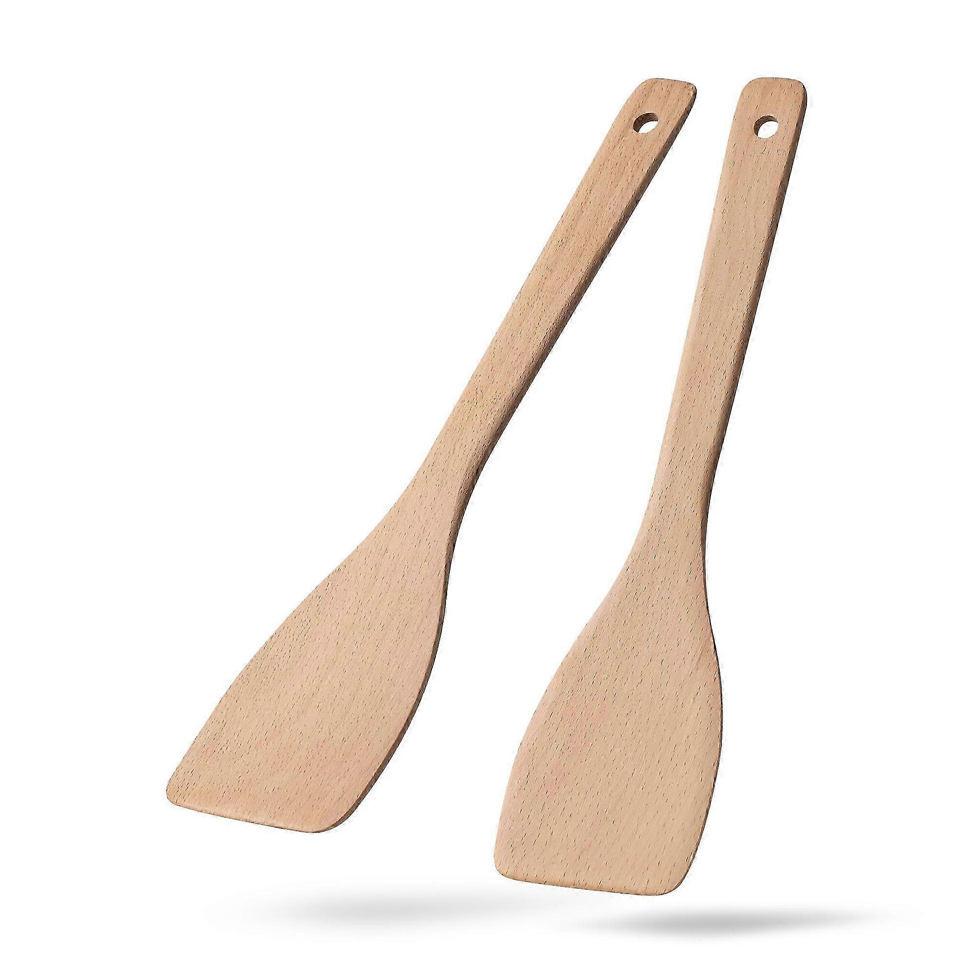 2026 2-Piece Beech Wood Spatulas, Non-Scratch Flippers for Cookware