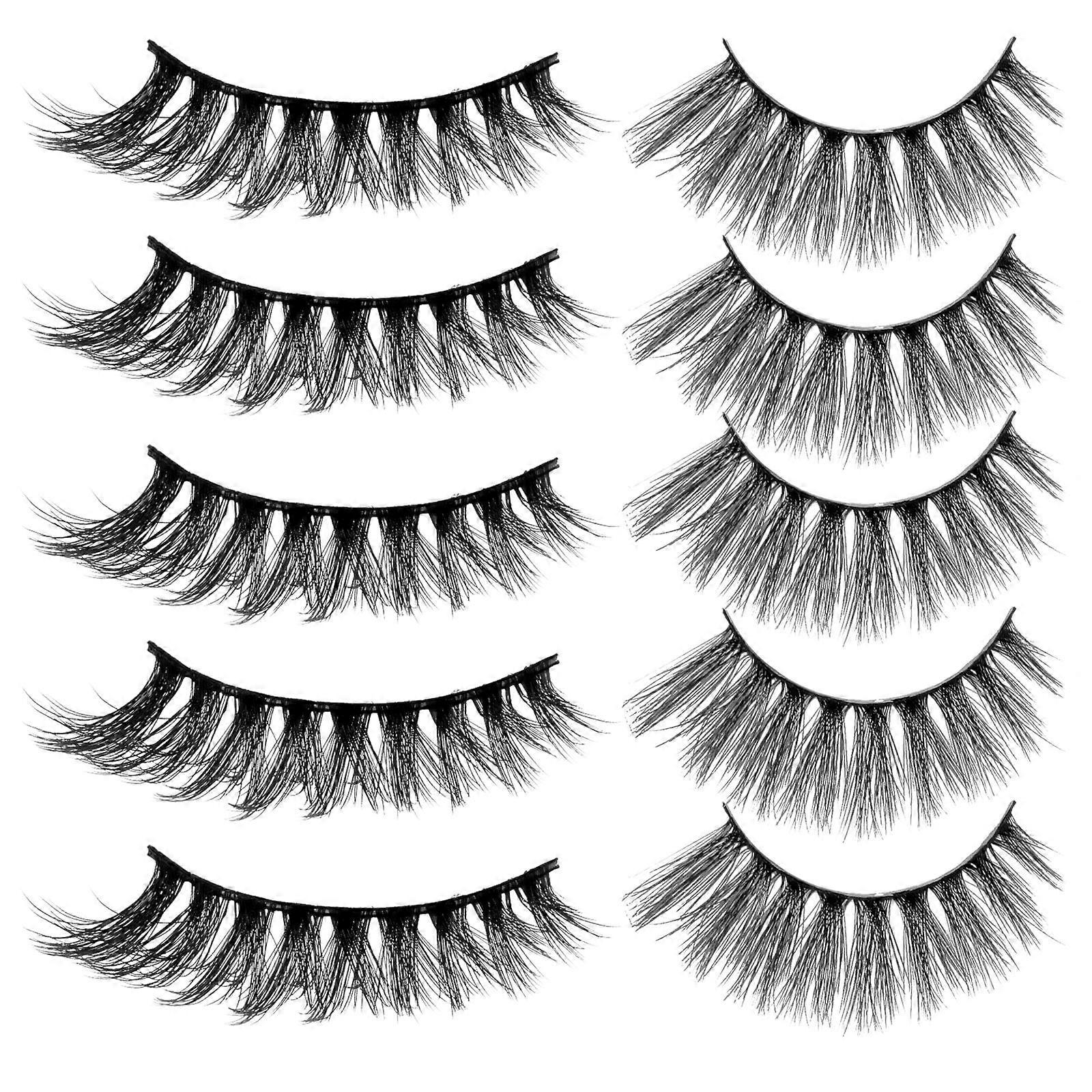 3D False Eyelashes Artificial Lashes for 5Pair Black Eye Makeup
