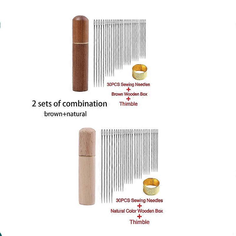 30pcs Blind Sewing Needle Elderly Stainless Steel Quick Automatic Self-Threading Needle Stitching Pins DIY Punch Needle Threader