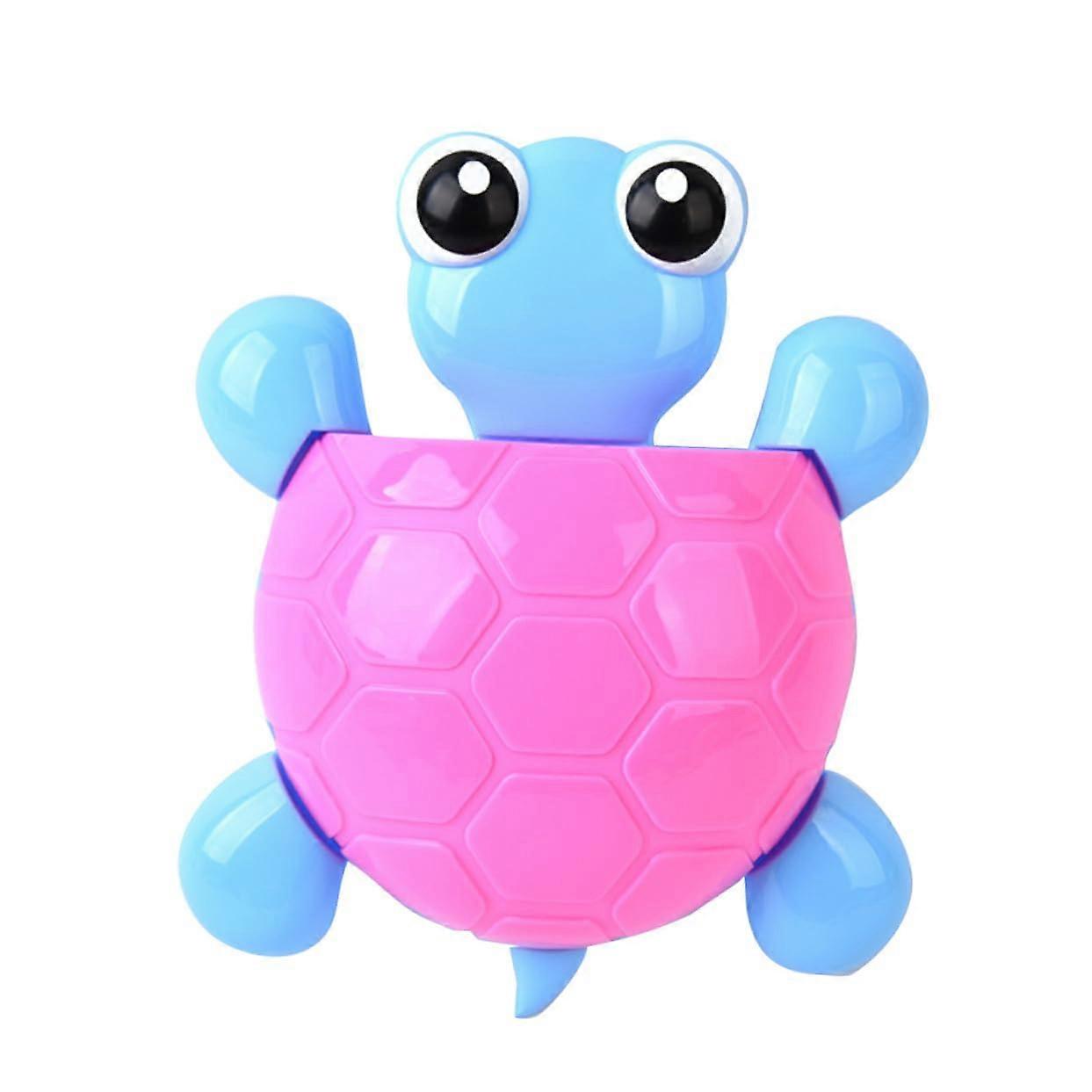 2pcs Cute Turtle Toothbrush Holder with Strong Suction Cup Bathroom Organizer and Toothpaste Stand (Red)