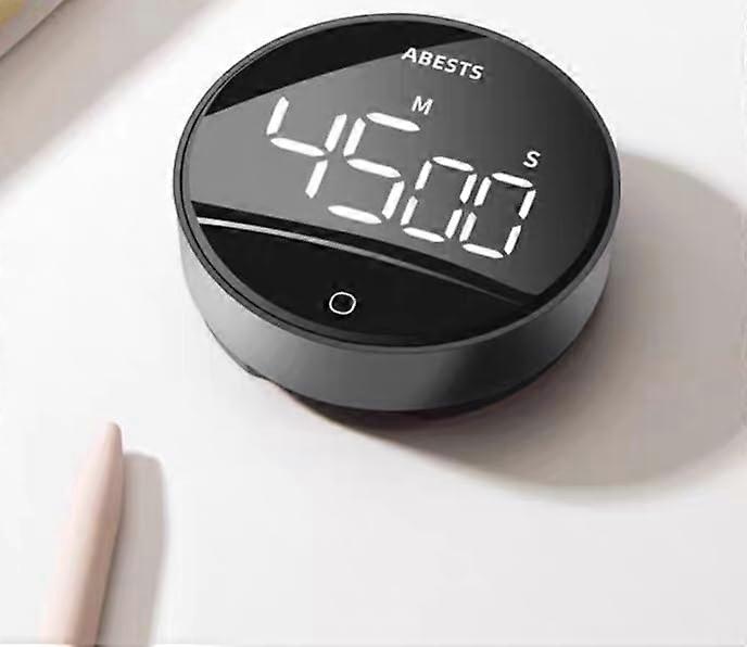 Digital Kitchen Timer with Large Display, USB Rechargeable Magnetic Backing, Dual Timing Modes, Black