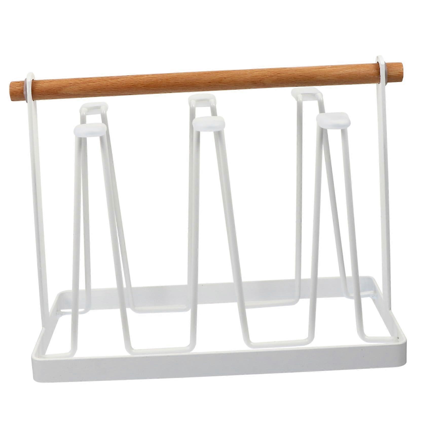Rustproof Iron Cup Drying Rack for Glasses and Mugs with Easy Drain Kitchen Countertop Organizer
