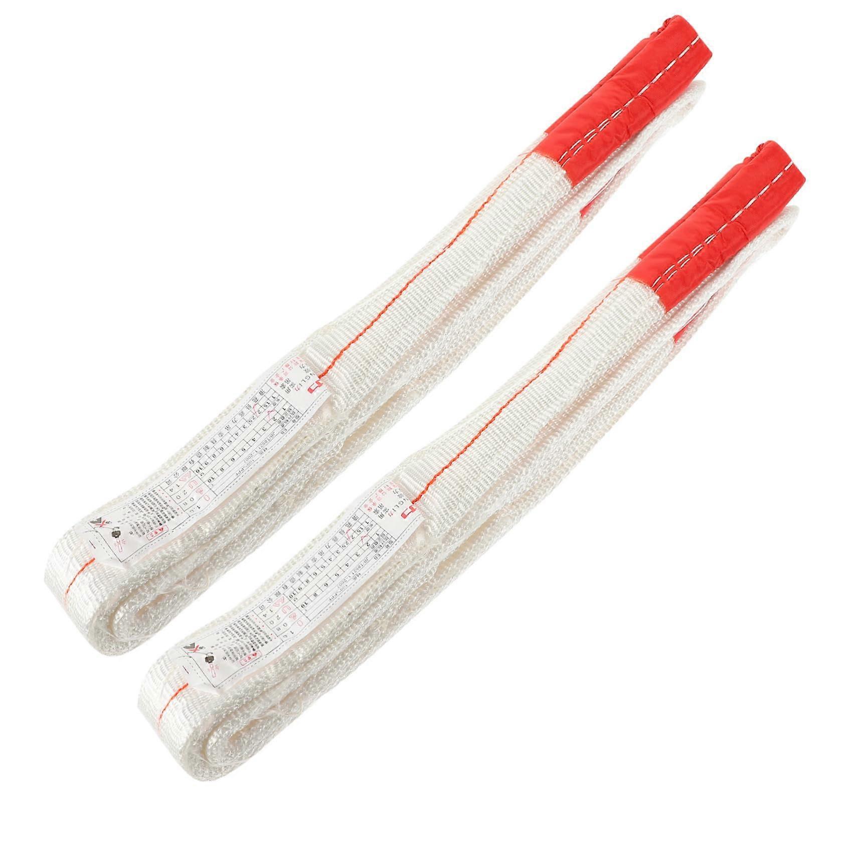 2pcs Heavy Duty Flat Lifting Straps Recovery Sling for Engine Hoisting Cargo Lifting Construction